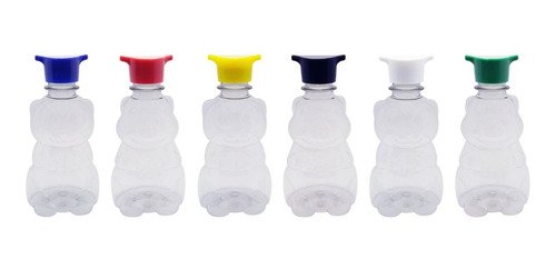 256 Frasco Plástico Cristal Pet 300ml Tampa Rosca 2 Bico Zoo