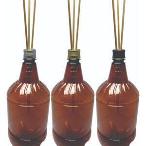 3 Frascos Plástico Âmbar 1,5l Tampa Difusor Varetas Gr2