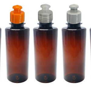 28 Frascos Plástico Ambar Pet 200ml Tampa Pushpull Cos