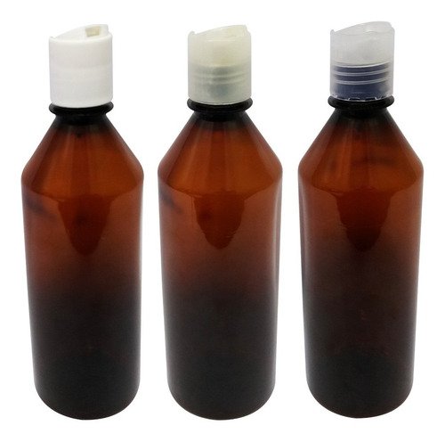 765 Frascos Plástico Âmbar Pet 500ml C/ Tampa Disktop Cos