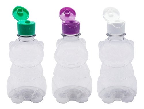 256 Frascos Plásticos Cristal Pet 300ml C/ Tampa Fliptop Zoo - Imagem 2