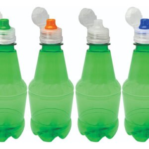 18 Frascos Plástico Verde Pet 300ml Tampa Sport Fliptop Gr2