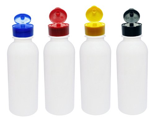 132 Frascos Plástico Branco Pet 400ml Fliptop C/ Rosca Det