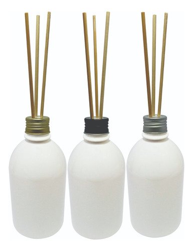 44 Frascos Plástico Brancos 500ml Tampa Difusor Varetas Sab