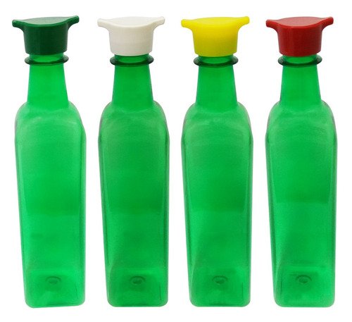 760 Frasco Plástico Verde Pet 500ml Tampa Rosca 2 Bico Aze