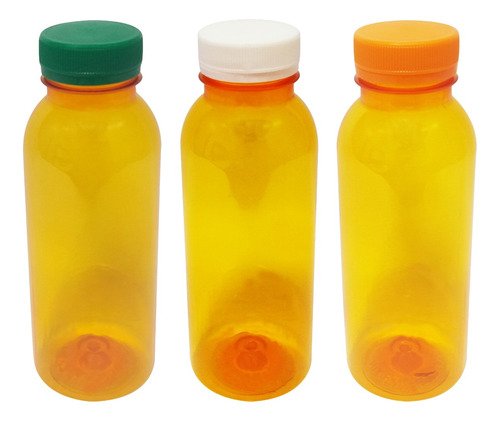1260 Frasco Plástico Laranja Pet 300ml Tampa Rosca Lacre Det - Imagem 2