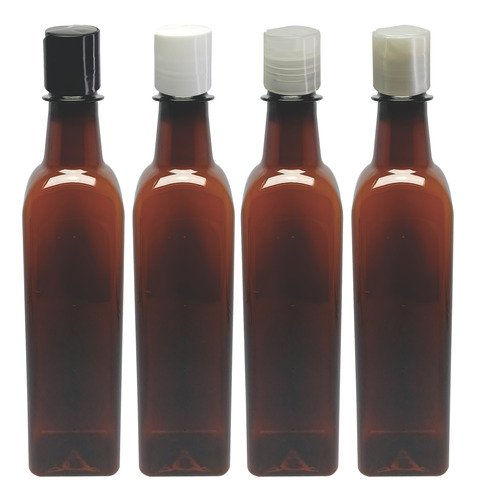 760 Frascos Plástico Âmbar Pet 500ml Com Tampa Disktop Aze - Imagem 2