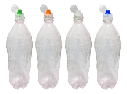 12 Frasco Plástico Cristal Pet 2l Tampa Sport Fliptop Ref