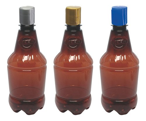 10 Frascos Plástico Âmbar Pet 500ml Com Tampa Disktop Gr2 - Imagem 4