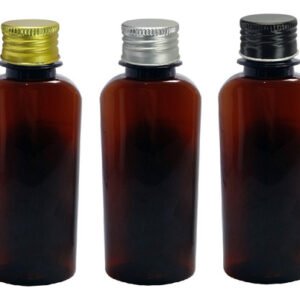 520 Frasco Plástico Ambar Pet 140ml Tampa Alumínio S/ F Aro