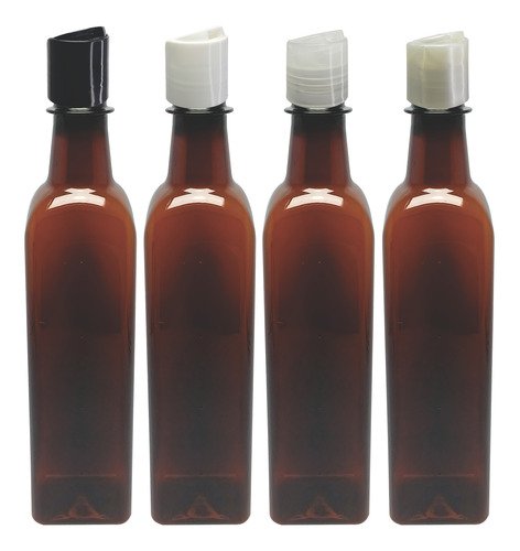241 Frascos Plástico Âmbar Pet 500ml Com Tampa Disktop Aze