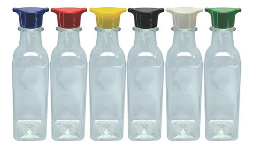 27 Frasco Plástico Cristal Pet 250ml Com Tampa 2 Bico Aze