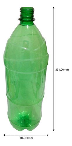 12 Frasco Plástico Verde Pet 2l Tampa Alumínio S Ref - Imagem 4