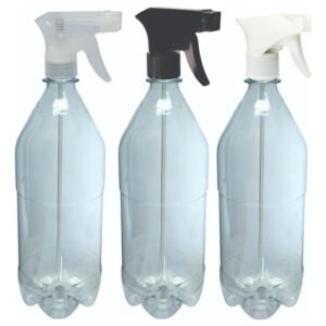 6 Frascos Plástico Cristal 1l Válvula Gatilho Agu