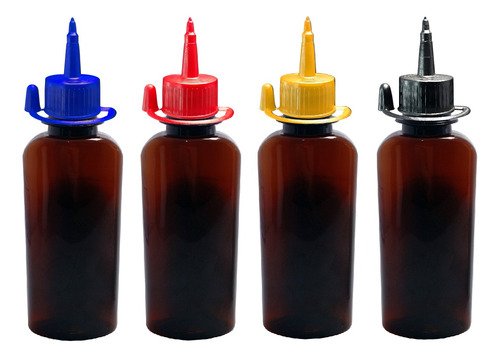 336 Frasco Plástico Ambar Pet 140ml C/ Bico Aplicador Aro