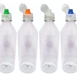 50 Frasco Cristal Pet 500ml Tampa Sport Fliptop Cos