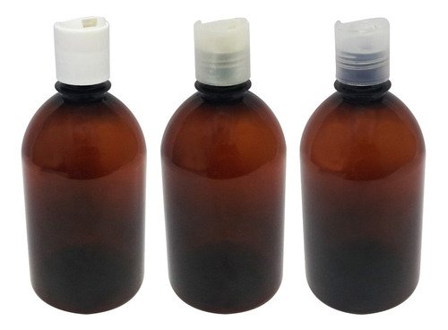 678 Frascos Plástico Âmbar Pet 500ml C/ Tampa Disktop Sab