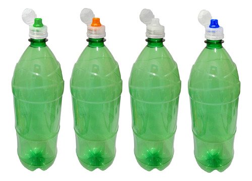 12 Frasco Plástico Verde Pet 2l Tampa Sport Fliptop Ref