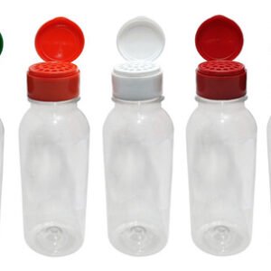 66 Frascos Plástico Cristal Pet 300ml Tampa Peneira Det