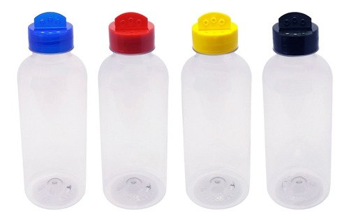 765 Frascos Plástico Cristal Pet 500ml Tempero Fliptop Det