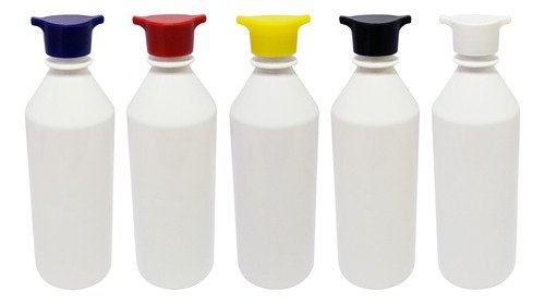 765 Frasco Plástico Branco Pet 500ml Tampa Rosca 2 Bico Cos