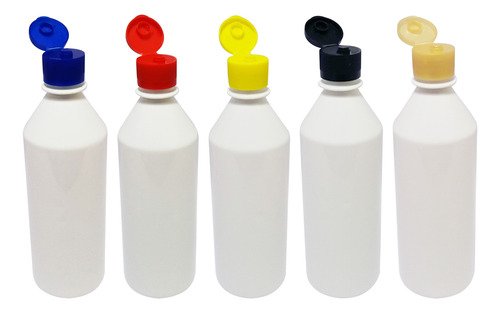 765 Frascos Plástico Branco Pet 500ml C/ Tampa Fliptop Cos