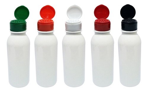 342 Frascos Plástico Branco Pet 300ml Tampa Peneira Det