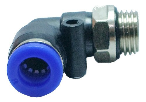 100 Conexão Pneumática Cotovelo Macho Rosca 1/4 X Tubo 8mm - Imagem 3