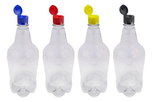 48 Frascos Plásticos Cristal Pet 1l Batoque Fliptop Gr2