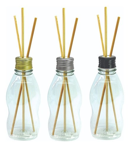 253 Frascos Plástico Cristal 190ml Tampa Difusor Varetas Mol