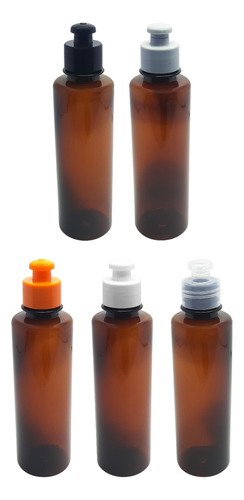 27 Frascos Plástico Âmbar Pet 250ml C/ Tampa Pushpull Cos - Imagem 2