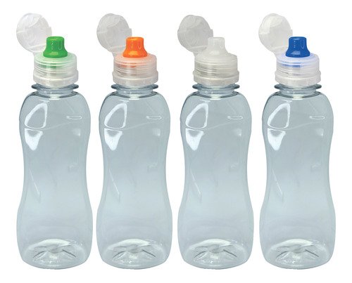 112 Frascos Plástico Cristal 200ml Tampa Sport Fliptop Cat