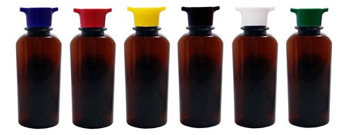 336 Frasco Plástico Ambar Pet 140ml Tampa Rosca 2 Bico Aro