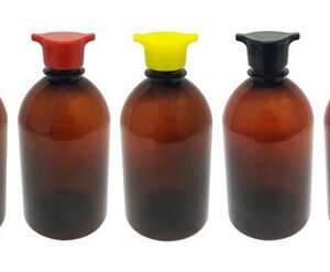 678 Frasco Plástico Âmbar Pet 500ml Tampa Rosca 2 Bico Sab