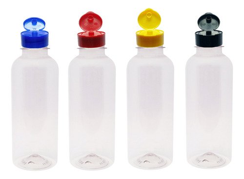 289 Frascos Plástico Cristal Pet 500ml Fliptop C/ Rosca Det