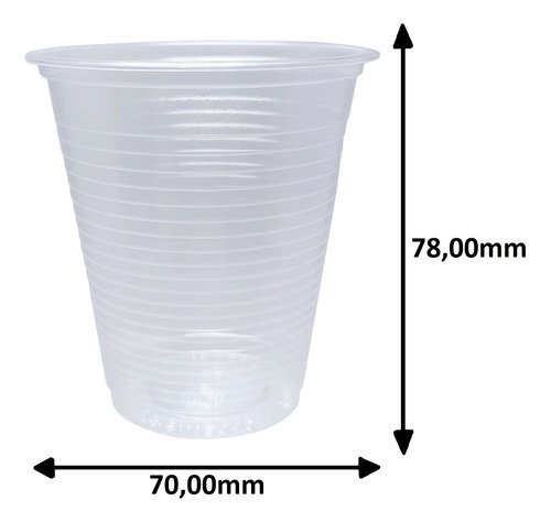 2500 Copos Descartáveis Plásticos Estriado Pp Cristal 180ml - Imagem 3