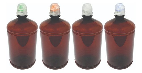 22 Frascos Âmbar Pet De 1l Tampa Sport Fliptop Sab - Imagem 2