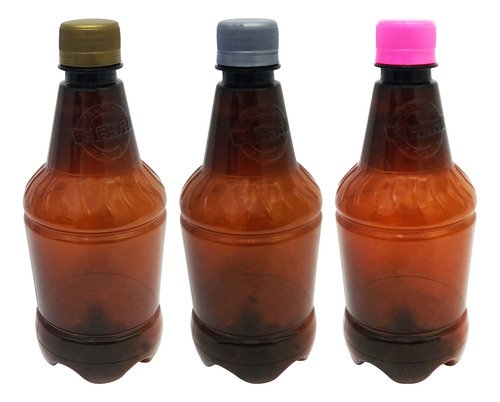 40 Frascos Plástico Âmbar Pet 500ml Tampa Rosca Lacre Gr2 - Imagem 3
