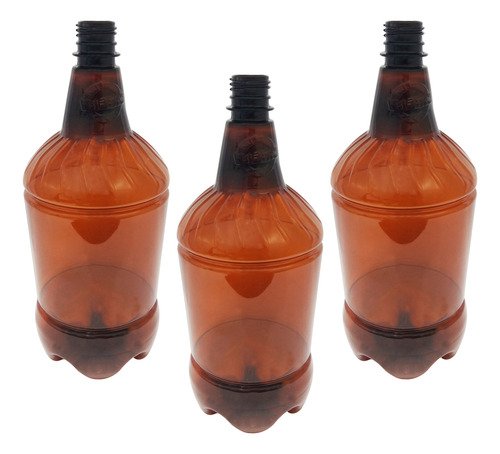 3 Frascos Plástico Âmbar Pet 1,5l Com Tampa Pushpull Gr2 - Imagem 3