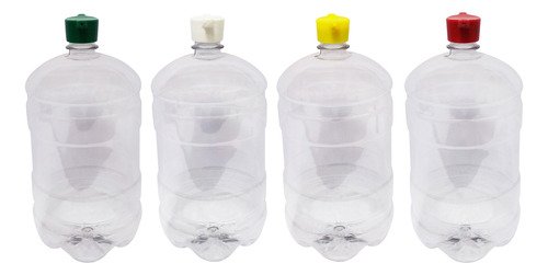 225 Frasco Plástico Cristal Pet 2l Com Tamp Rosca 2 Bico Gro - Imagem 2
