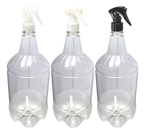 3 Frascos Plásticos Cristal Pet 1,5l Válv Mini Gatilho Gr2