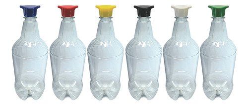 360 Frascos Plásticos Cristal Pet 1l Tampa Rosca 2 Bico Gr2