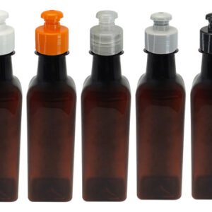 819 Frasco Plástico Âmbar Pet 250ml Com Tampa Pushpull Aze