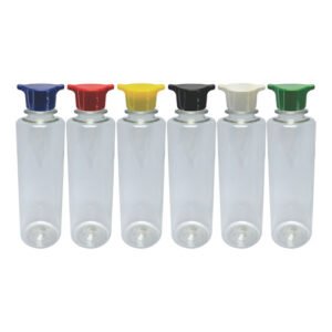 216 Frasco Plástico Cristal Pet 250ml Tampa Rosca 2 Bico Cos