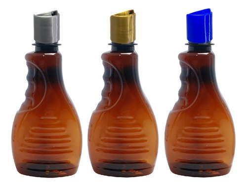 924 Frascos Plástico Ambar Pet 300ml C/ Tampa Disktop Bor - Imagem 3