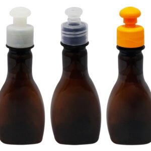 1323 Frascos Plástico Âmbar Pet 200ml C/ Tampa Pushpull Mol