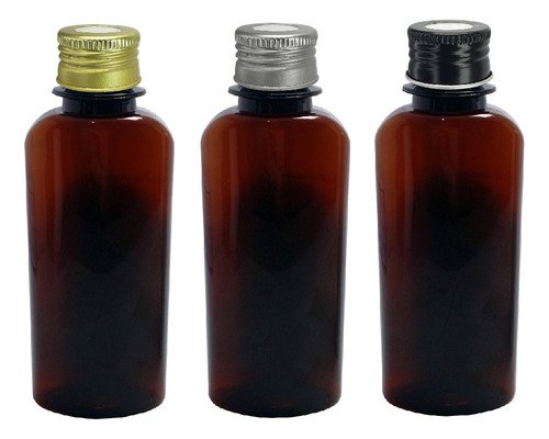 336 Frasco Plástico Ambar Pet 140ml Tampa Alumínio C/ F Aro