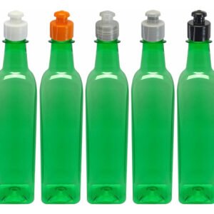 49 Frasco Plástico Verde Pet 500ml Com Tampa Pushpull Aze