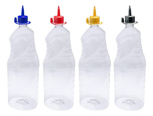 3 Frascos Plástico Cristal Pet De 2l C/ Bico Aplicador Ama
