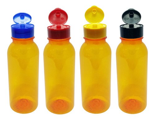 342 Frascos Plástico Laranja Pet 300ml Fliptop C/ Rosca Det